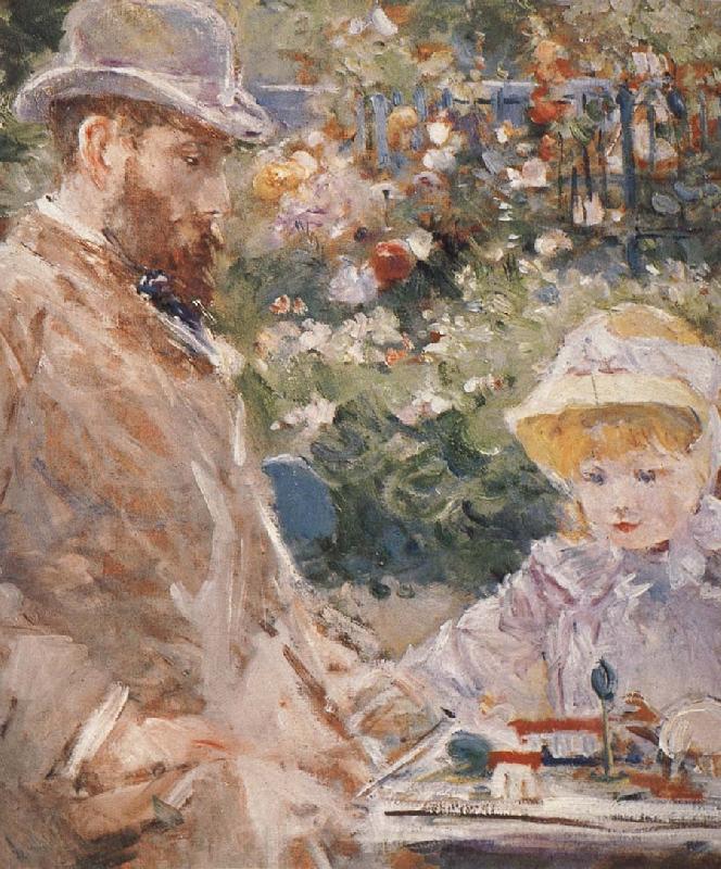 Berthe Morisot Detail of Manet and his daughter Norge oil painting art
